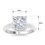 4 Carat Cushion Cut Lab Grown Diamond Solitaire Engagement Ring In 14K White Gold Image-6