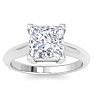 4 Carat Princess Cut Lab Grown Diamond Solitaire Engagement Ring In 14K White Gold Image-1