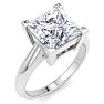 4 Carat Princess Cut Lab Grown Diamond Solitaire Engagement Ring In 14K White Gold Image-3