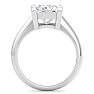 4 Carat Princess Cut Lab Grown Diamond Solitaire Engagement Ring In 14K White Gold Image-4