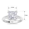 4 Carat Princess Cut Lab Grown Diamond Solitaire Engagement Ring In 14K White Gold Image-6