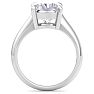 5 Carat Cushion Cut Lab Grown Diamond Solitaire Engagement Ring In 14K White Gold Image-4