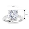 5 Carat Cushion Cut Lab Grown Diamond Solitaire Engagement Ring In 14K White Gold Image-6