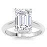 5 Carat Emerald Cut Lab Grown Diamond Solitaire Engagement Ring In 14K White Gold Image-1