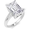 5 Carat Emerald Cut Lab Grown Diamond Solitaire Engagement Ring In 14K White Gold Image-3
