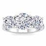 4 Carat Lab Grown Diamond Three Stone Ring In 14 Karat White Gold Image-1