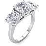 4 Carat Lab Grown Diamond Three Stone Ring In 14 Karat White Gold Image-2