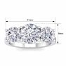 4 Carat Lab Grown Diamond Three Stone Ring In 14 Karat White Gold Image-6
