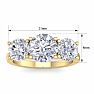 4 Carat Lab Grown Diamond Three Stone Ring In 14 Karat Yellow Gold Image-6