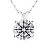 2 Carat Round Shape Lab Grown Diamond Solitaire Necklace In 14K White Gold Image-1