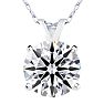 2 Carat Round Shape Lab Grown Diamond Solitaire Necklace In 14K White Gold Image-1