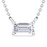 1/4 Carat Emerald Cut Lab Grown Diamond Solitaire Necklace In 14 Karat White Gold Image-1