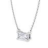 1/4 Carat Emerald Cut Lab Grown Diamond Solitaire Necklace In 14 Karat White Gold Image-2