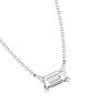 1/4 Carat Emerald Cut Lab Grown Diamond Solitaire Necklace In 14 Karat White Gold Image-4