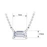 1/4 Carat Emerald Cut Lab Grown Diamond Solitaire Necklace In 14 Karat White Gold Image-5