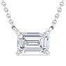 1/2 Carat Emerald Cut Lab Grown Diamond Solitaire Necklace In 14 Karat White Gold Image-1