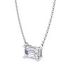 1/2 Carat Emerald Cut Lab Grown Diamond Solitaire Necklace In 14 Karat White Gold Image-2