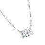 1/2 Carat Emerald Cut Lab Grown Diamond Solitaire Necklace In 14 Karat White Gold Image-4