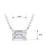 1/2 Carat Emerald Cut Lab Grown Diamond Solitaire Necklace In 14 Karat White Gold Image-5