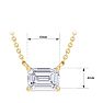 1/2 Carat Emerald Cut Lab Grown Diamond Solitaire Necklace In 14 Karat Yellow Gold Image-5