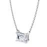 3/4 Carat Emerald Cut Lab Grown Diamond Solitaire Necklace In 14 Karat White Gold Image-2