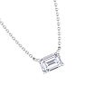 3/4 Carat Emerald Cut Lab Grown Diamond Solitaire Necklace In 14 Karat White Gold Image-4