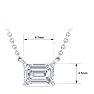 3/4 Carat Emerald Cut Lab Grown Diamond Solitaire Necklace In 14 Karat White Gold Image-5