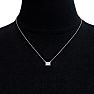 3/4 Carat Emerald Cut Lab Grown Diamond Solitaire Necklace In 14 Karat White Gold Image-6
