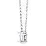 1 Carat Emerald Cut Lab Grown Diamond Solitaire Necklace In 14 Karat White Gold Image-3
