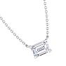 1 Carat Emerald Cut Lab Grown Diamond Solitaire Necklace In 14 Karat White Gold Image-4