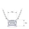 1 Carat Emerald Cut Lab Grown Diamond Solitaire Necklace In 14 Karat White Gold Image-5