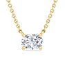 3/4 Carat Oval Shape Lab Grown Diamond Solitaire Necklace In 14 Karat Yellow Gold Image-1