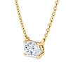 3/4 Carat Oval Shape Lab Grown Diamond Solitaire Necklace In 14 Karat Yellow Gold Image-2