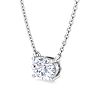 1 Carat Oval Shape Lab Grown Diamond Solitaire Necklace In 14 Karat White Gold Image-2
