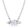 1/3 Carat Marquise Shape Lab Grown Diamond Solitaire Necklace In 14 Karat White Gold Image-1