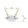 1 Carat Marquise Shape Lab Grown Diamond Solitaire Necklace In 14 Karat Yellow Gold Image-5