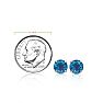 1 Carat Blue Diamond Stud Earrings, 14 Karat White Gold Image-6