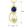 1 Carat Sapphire and Diamond Cat Necklace In 10K Yellow Gold, 18 Inches Image-4