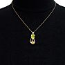 1 Carat Peridot and Diamond Cat Necklace In 10K Yellow Gold, 18 Inches Image-5
