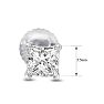 2 Carat Princess Cut Lab Grown Diamond Stud Earrings In 14 Karat White Gold Image-5
