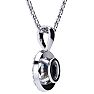1/2 Carat Oval Shape Mystic Topaz and Halo Diamond Necklace In Sterling Silver With 18 Inch Chain Image-3