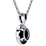 1/2 Carat Oval Shape Black Onyx and Halo Diamond Necklace In Sterling Silver With 18 Inch Chain Image-3