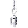 1 Carat Oval Shape Mystic Topaz and Halo Diamond Necklace In Sterling Silver With 18 Inch Chain Image-2