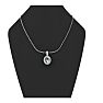 1 Carat Oval Shape Mystic Topaz and Halo Diamond Necklace In Sterling Silver With 18 Inch Chain Image-5