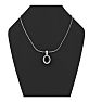 1 Carat Oval Shape Black Onyx and Halo Diamond Necklace In Sterling Silver With 18 Inch Chain Image-5
