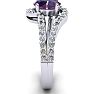 Amethyst Ring: 1.40 Carat Oval Shape Amethyst and Fancy Diamond Ring In Sterling Silver Image-3
