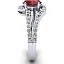 Garnet Ring: 1.40 Carat Oval Shape Garnet and Fancy Diamond Ring In Sterling Silver Image-3
