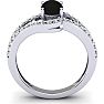 Black Onyx Ring: 1.40 Carat Oval Shape Black Onyx and Fancy Diamond Ring In Sterling Silver Image-4