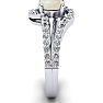 Opal Ring: 1.40 Carat Oval Shape Created Opal and Fancy Diamond Ring In Sterling Silver Image-3