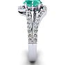 Emerald Ring: 1.40 Carat Oval Shape Created Emerald and Fancy Diamond Ring In Sterling Silver Image-3